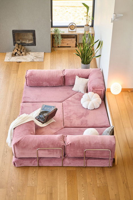 Atelier Del Sofa Sofá-Cama Esquinero Kanyon - Rosa